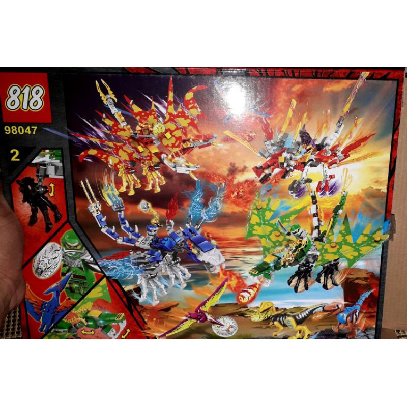 Lắp ráp 1 hộp LegoNinja Rồng đại chiến khủng long 98047 có trên 160 chi tiết