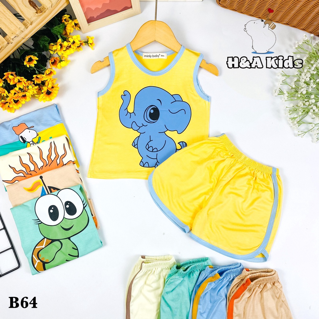 [Bé 19-33kg] Bộ Ba lỗ thun lạnh in hình SIZE ĐẠI cho bé trai bé gái từ 19-33kg - HÀNG CHUẨN LOẠI 1