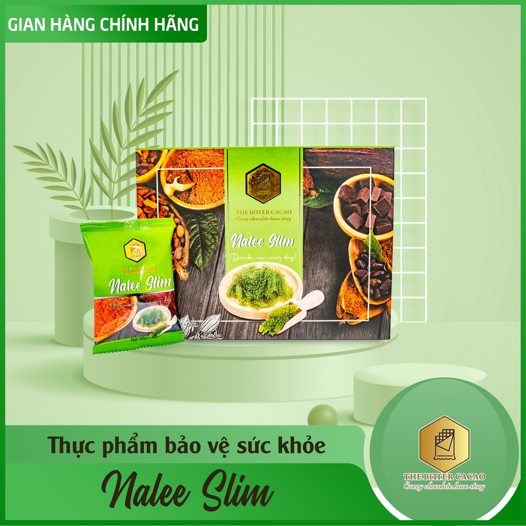 Thực phẩm cacao giảm cân The Bitter Cacao Nalee Slim hộp 20 gói x30g hỗ trợ giảm cân nhanh chóng