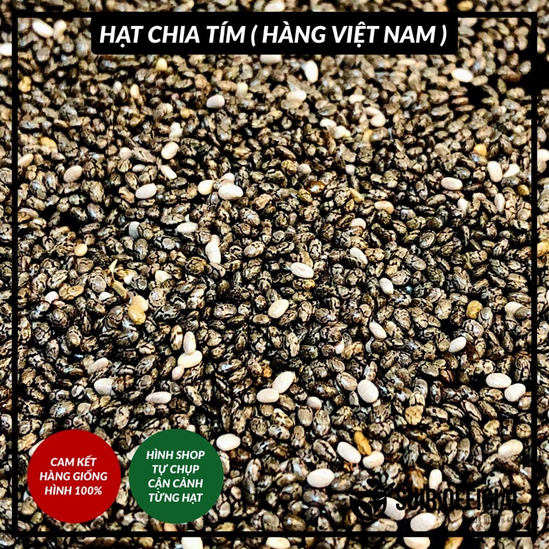 Hạt Chia Hữu Cơ ( Chia Seeds ) Hàng Việt Nam / Gói Màu Tím ( 1KG ) / Hàng Tự Chiết ( 500GR )