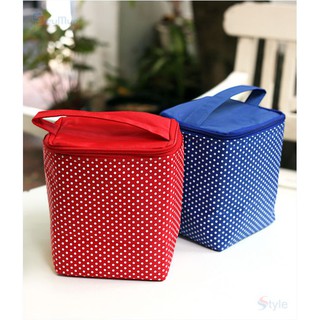 Túi Giữ Nhiệt Chấm Bi 2 Lớp
