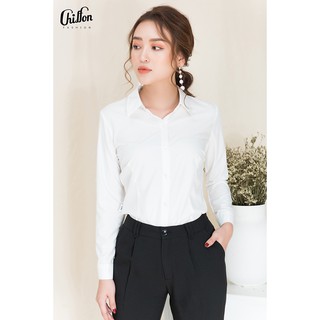 Chiffon_Áo sơ mi dài tay cổ đức