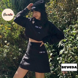 Set Áo Croptop Tay Dài Kèm Chân Váy A
