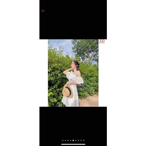 Váy bèo lệch vai tiểu thư H2V688