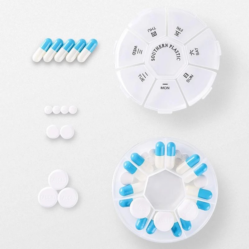 1 Hộp Đựng Thuốc 7 Ngăn Mini Tiện Lợi