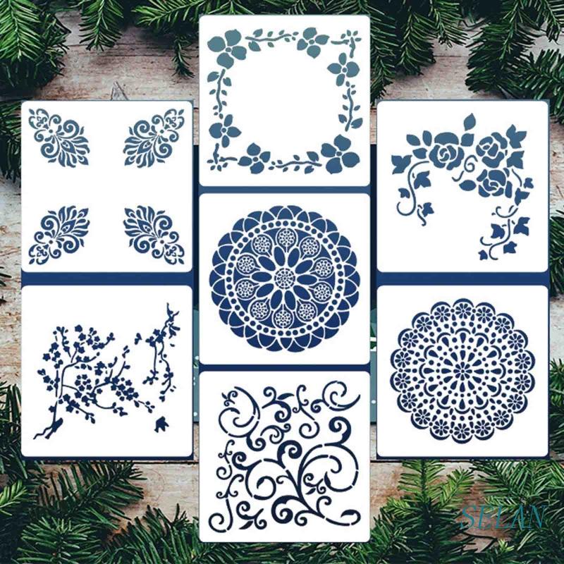 Bộ 7 Khuôn Tô Họa Tiết Mandala Trang Trí Giáng Sinh
