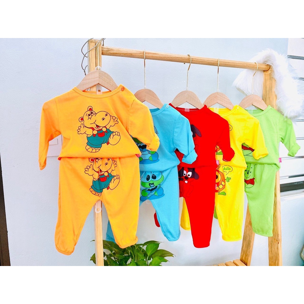 Combo 5 bộ dài gấu(như hình), dài tay bé trai, bé gái size 3-14kg