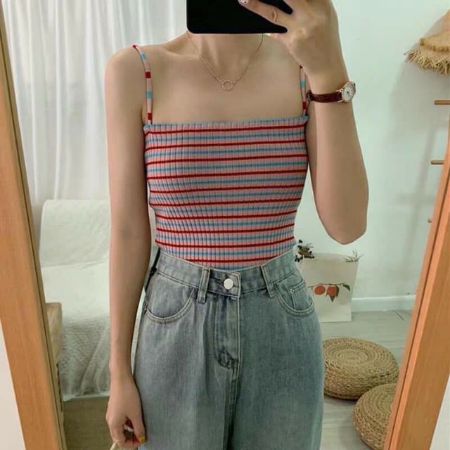 Áo 2 dây mongtogi kẻ hot hit [ ẢNH THẬT ] | BigBuy360 - bigbuy360.vn