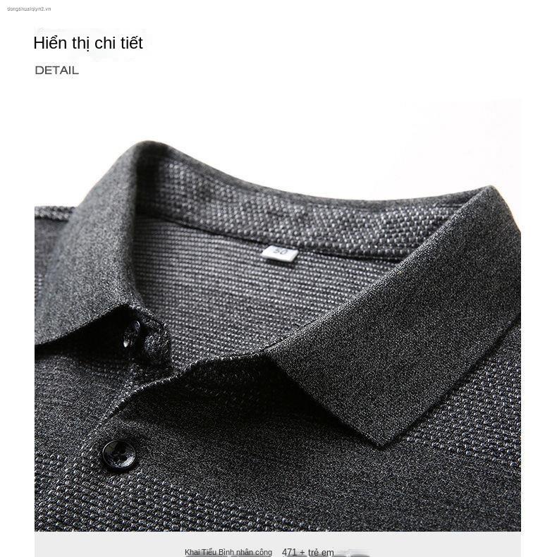 Áo polo tay dài thời trang xuân thu mới cho nam trung niên