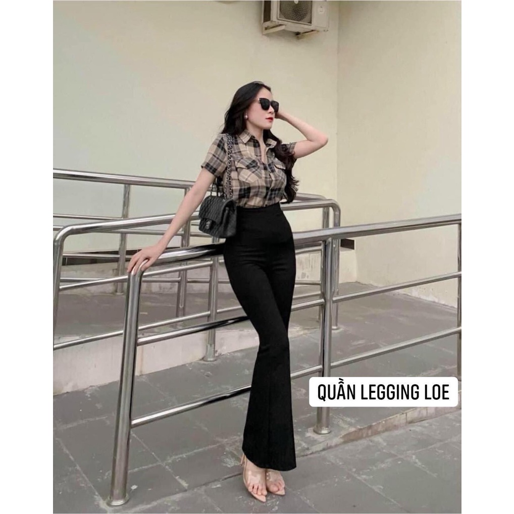 Quần legging ống loe nữ, quần ống loe Hàn Quốc