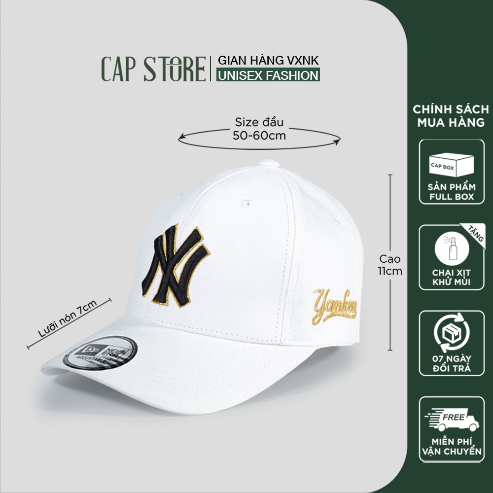 Nón NY Xuất Khẩu - Mũ nam nữ lưỡi trai thời trang cá tính unisex phom dáng thể thao full box kèm chai xịt vệ sinh nón