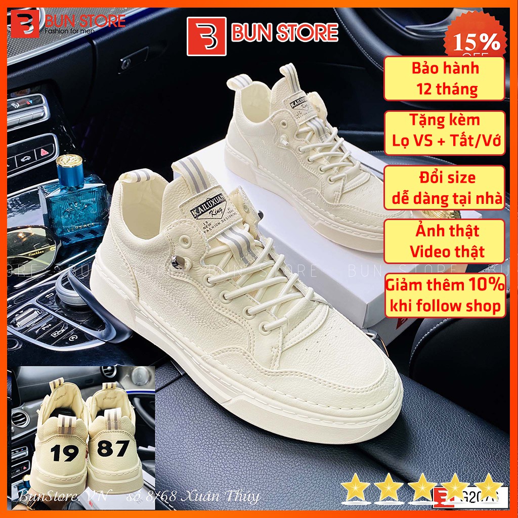 TOP Giày Nam cao cấp Bun Store - Giày da nam thời trang Sneaker trẻ trung, phong cách G2076
