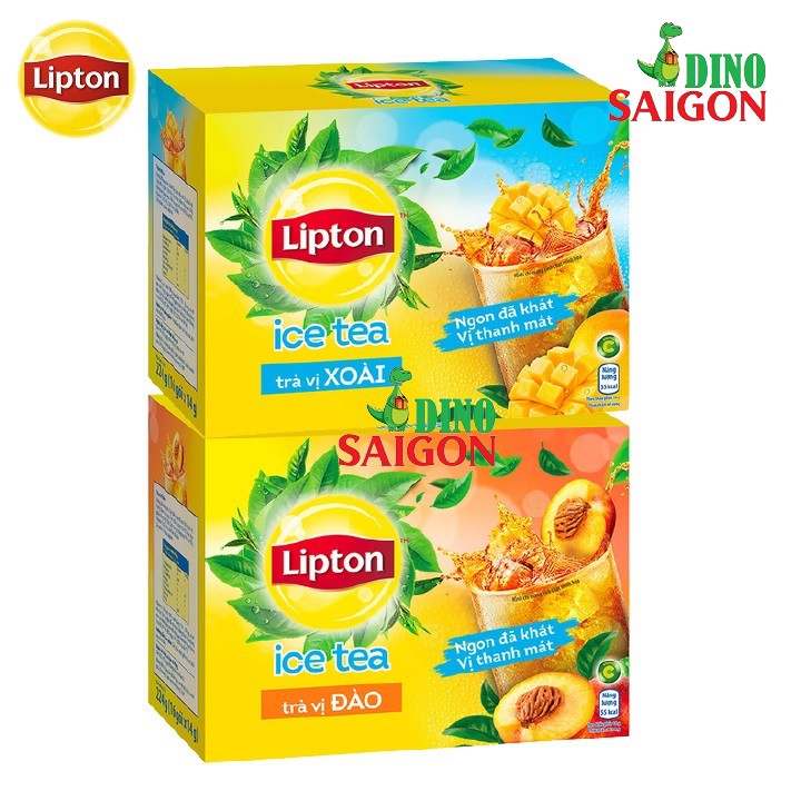 Combo 2 Hộp Trà Lipton Ice Tea vị Đào và vị Xoài