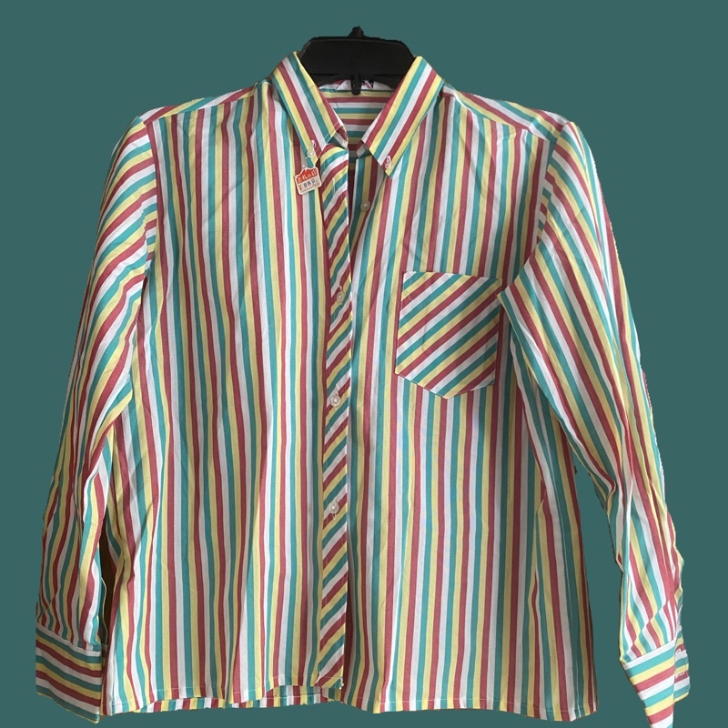 Áo sơmi kẻ sọc nhiều màu vintage Nhật - phong cách retro Hongkong