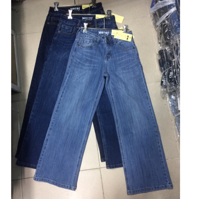 Quần jeans ống suông xuất khẩu co giãn
