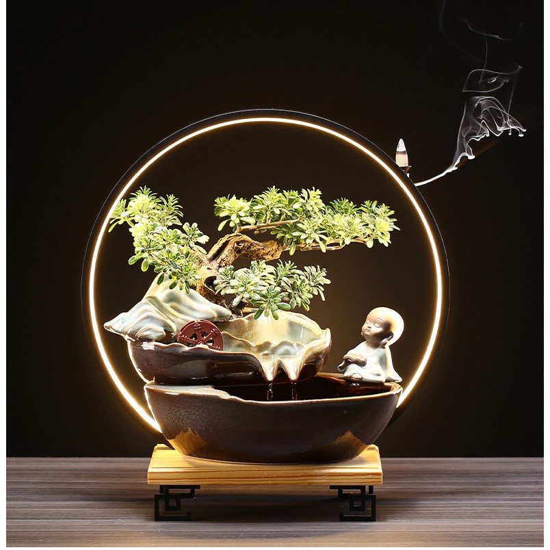 thác hương trầm cao cấp, đài thưởng trầm, thác nước phong thủy cao cấp, đài phun nước cao cấp. TDVN