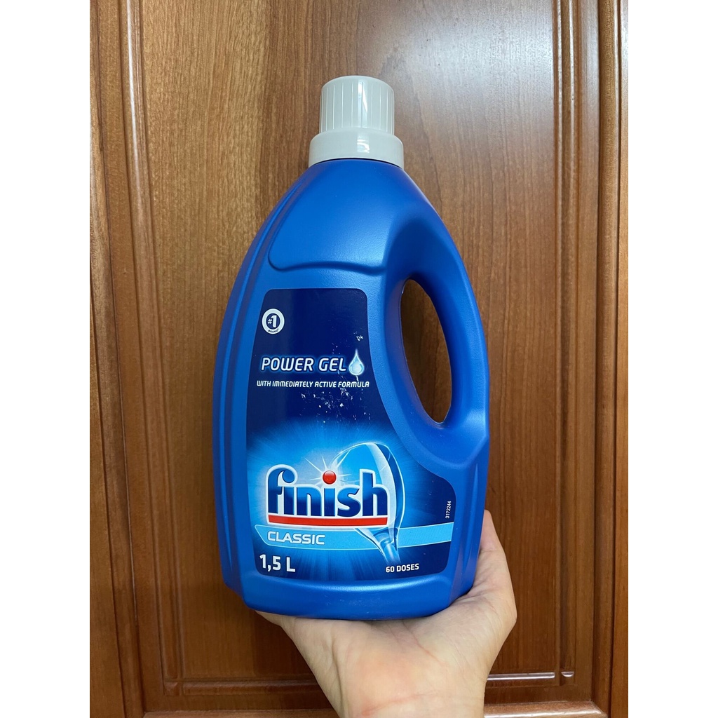 [HCM] Combo: Gel rửa chén bát 1.5L Classic + Muối Finish 1.5kg + Nước làm bóng Finish 400ml Chính hãng