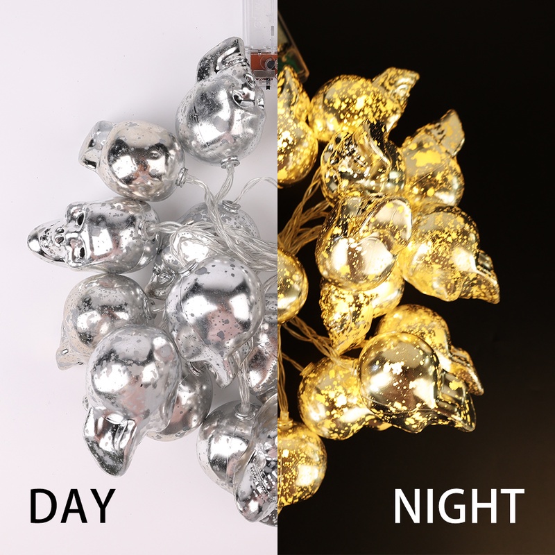 Dây Đèn Led Hình Đầu Lâu / Nhện / Bí Ngô Trang Trí Tiệc Halloween