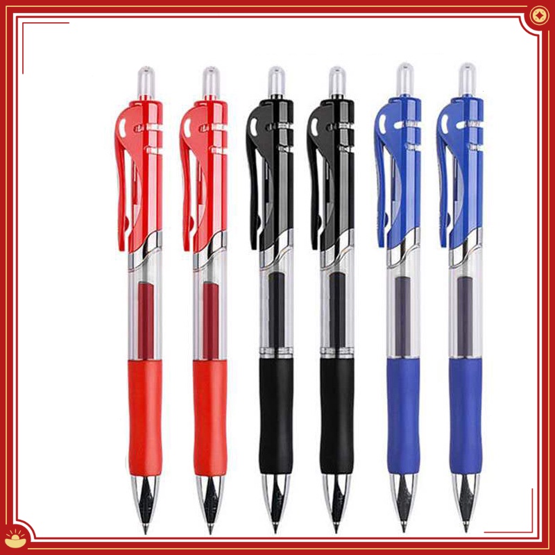 Nhấn bút gel bút đen / đỏ / xanh dương Ruột bút gel ruột bút nước Bút bi bấm bút cute giá rẻ ngòi bút 0 5mm ngòi bút gel bút mực gel ngòi 0 5mm