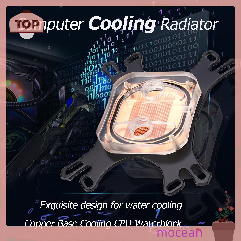 Mocean CPU Water Block Water Cooler Computer Cooling Radiator for Intel AMD+Screws
