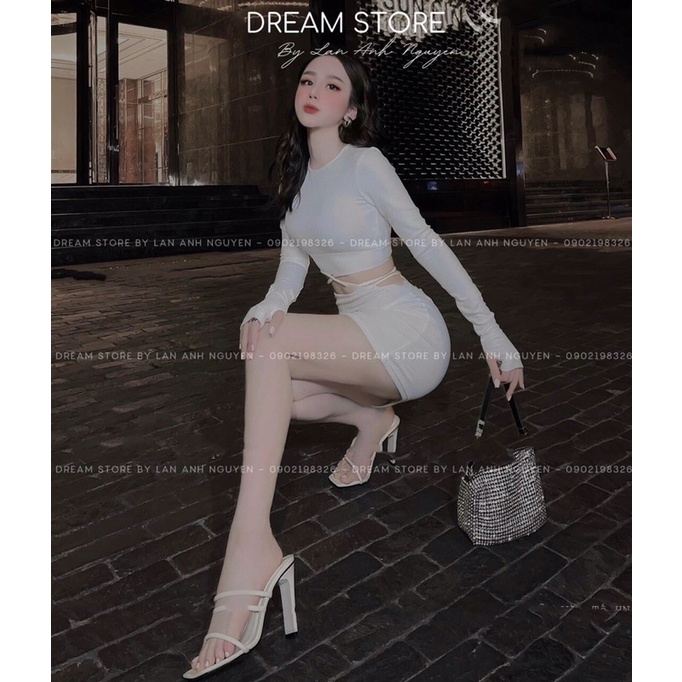 Set áo zip chân váy