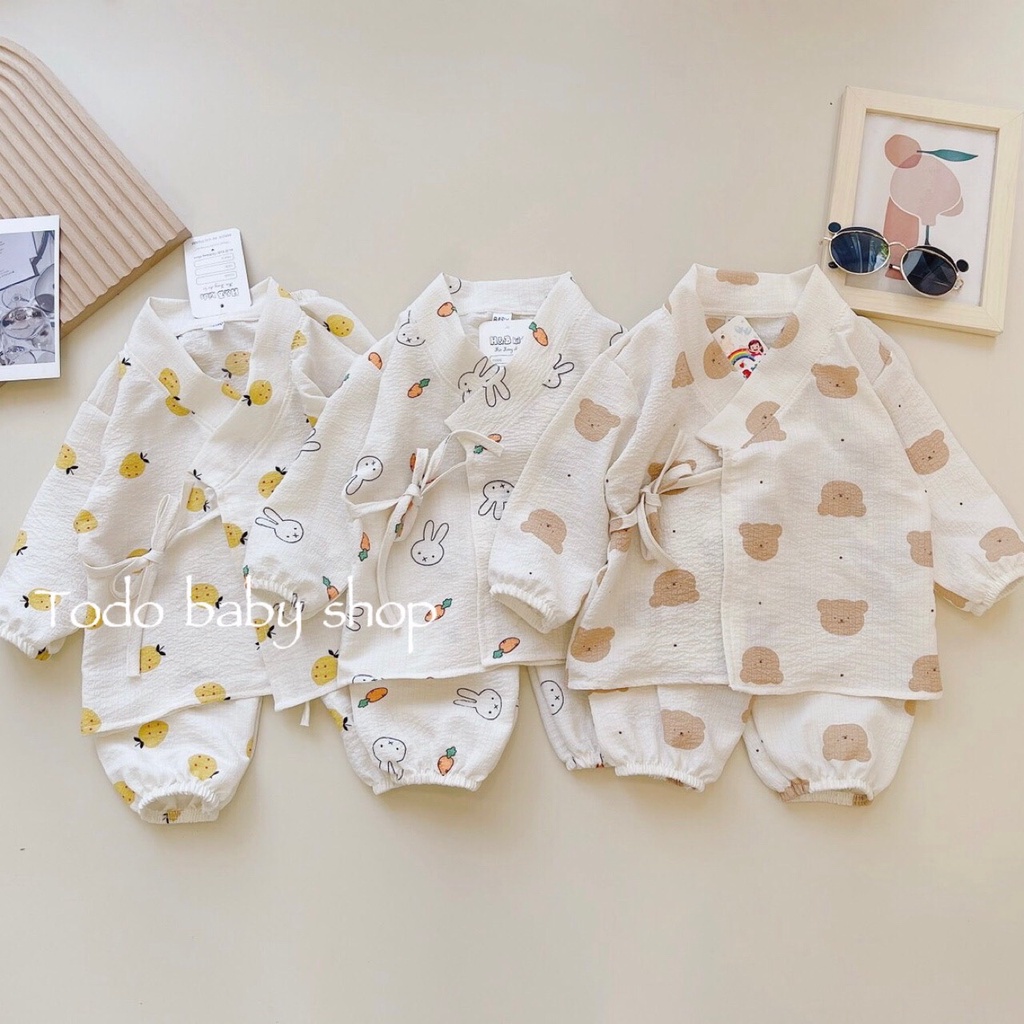 Bộ yukata dài tay quần alibaba cho bé trai bé gái