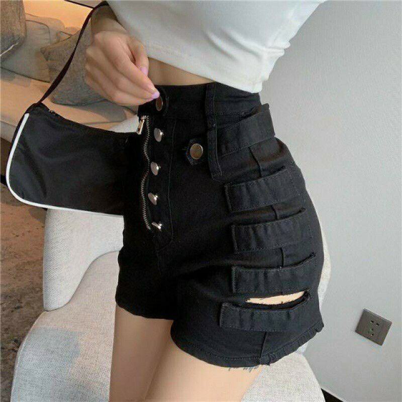 QUẦN KAKI LƯNG CAO NÚT HỞ BÊN SÉC XI