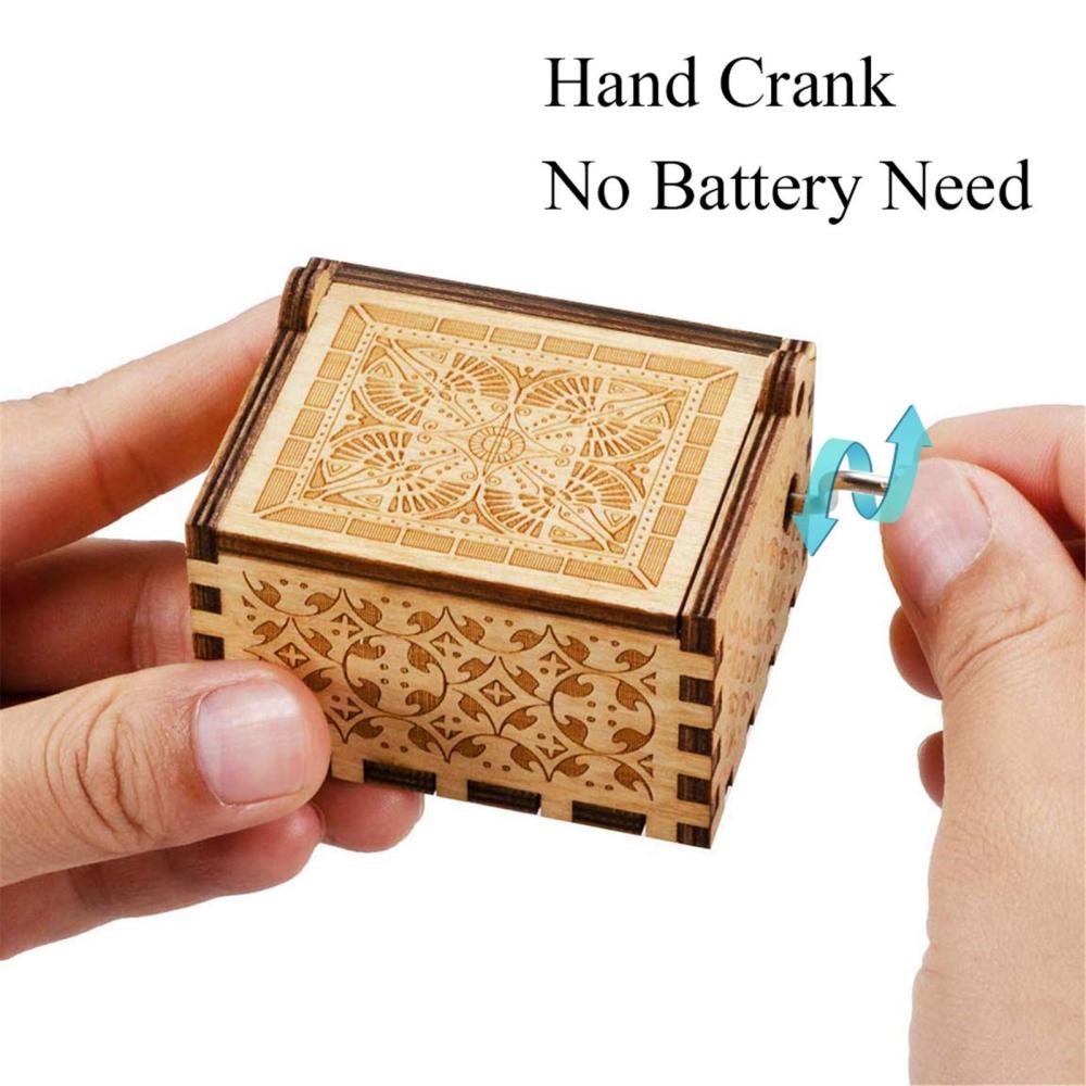 KUNHEV Hộp Nhạc Gỗ Quà Tặng Sinh Nhật / Valentines Phong Cách Vintage
