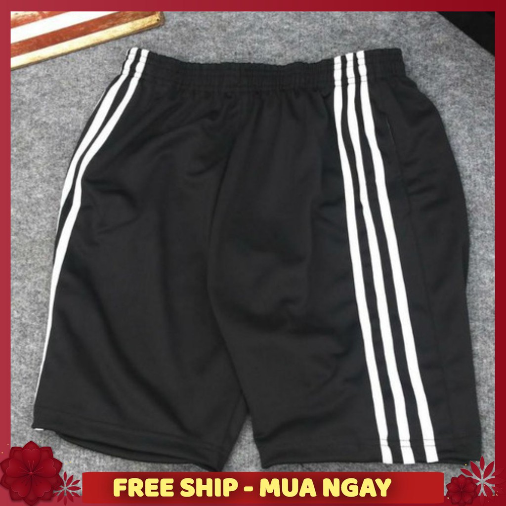 Quần Đùi Nam 3 SỌC - Quần Short nam vải thun 3 sọc thể thao mặc nhà 1 size từ 40-70kg | BigBuy360 - bigbuy360.vn