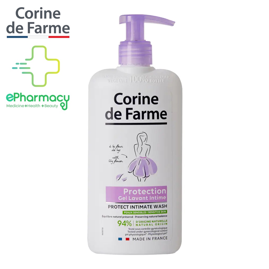 Dung dịch vệ sinh Corine De Farme Intimate Gel Protect làm sạch, cân bằng giữ ẩm 250ml