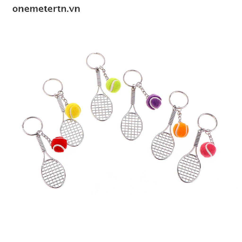 Onemetertn Móc Khóa Mini Hình Vợt Tennis 6 Màu Dễ Thương