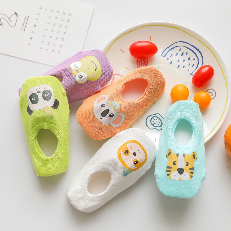 Set 5 Đôi Vớ Cotton Chống Trượt Cho Bé Sơ Sinh