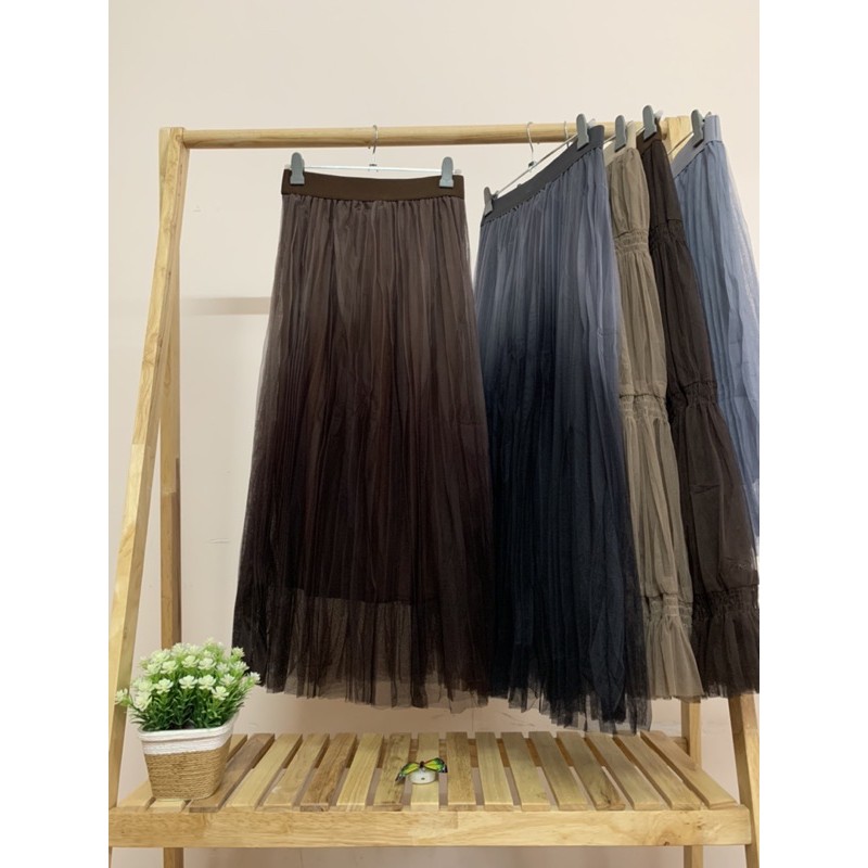 [Jamela Store] Chân váy xếp ly phối màu loang dáng dài | BigBuy360 - bigbuy360.vn