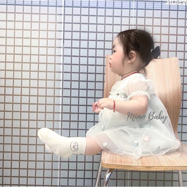 Tất vớ cao cổ màu trắng in hình con vật dễ thương cho bé T30 Mimo Baby