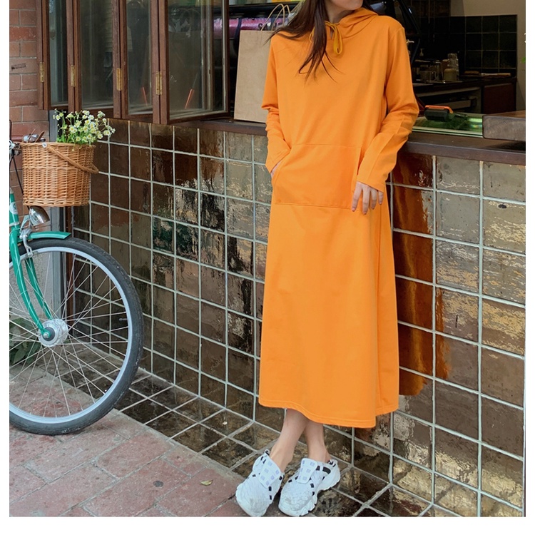 SUXI Áo Hoodie Thể Thao Tay Dài Dáng Rộng Màu Sắc Đơn Giản Thời Trang Xuân Thu Cho Nữ