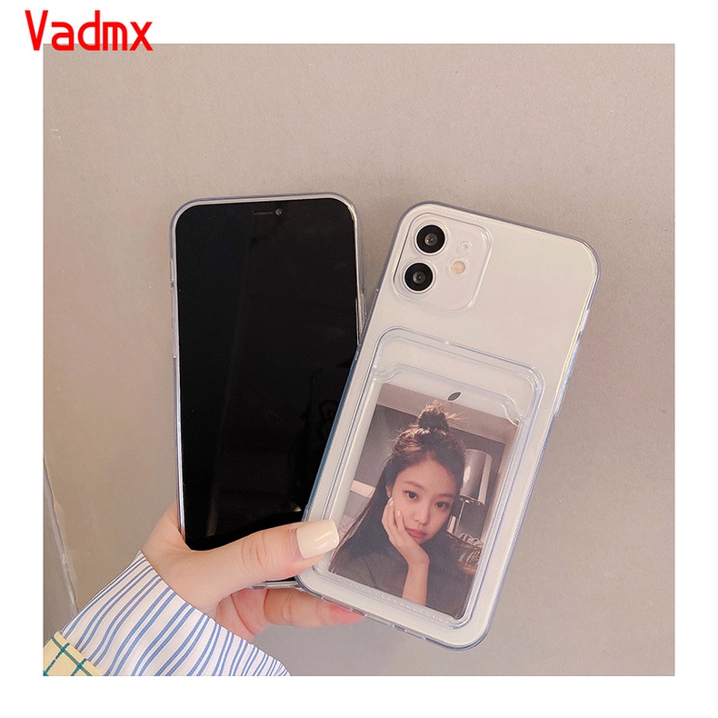 Ốp điện thoại silicon mềm có ngăn đựng thẻ cho Samsung galaxy s21 fe s21 s20 ultra plus s20 fe s10 lite s9 s8 plus