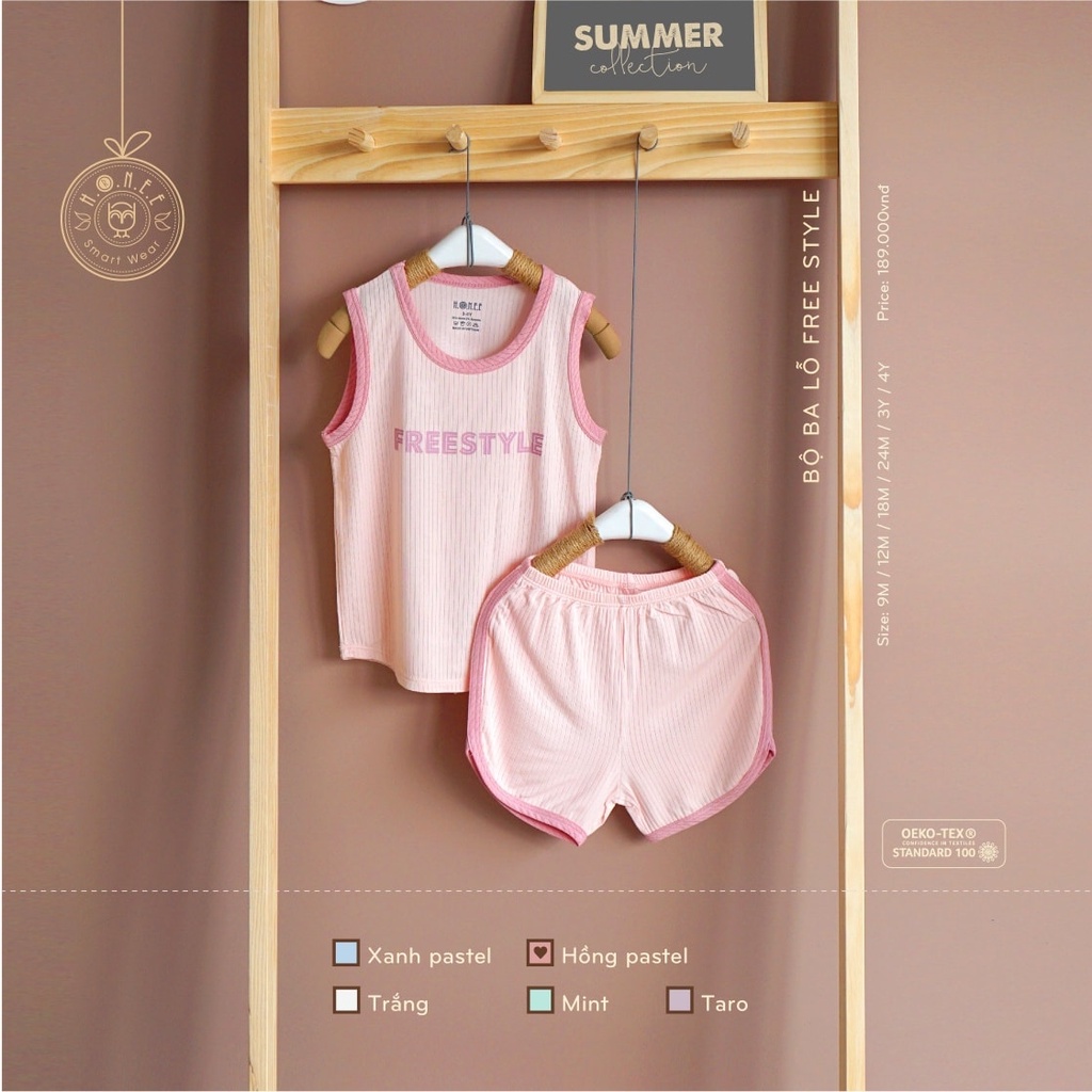 Bộ quần áo ba lỗ free style chất vải mềm mịn thoáng mát cho bé mới nhất xuân hè 2022