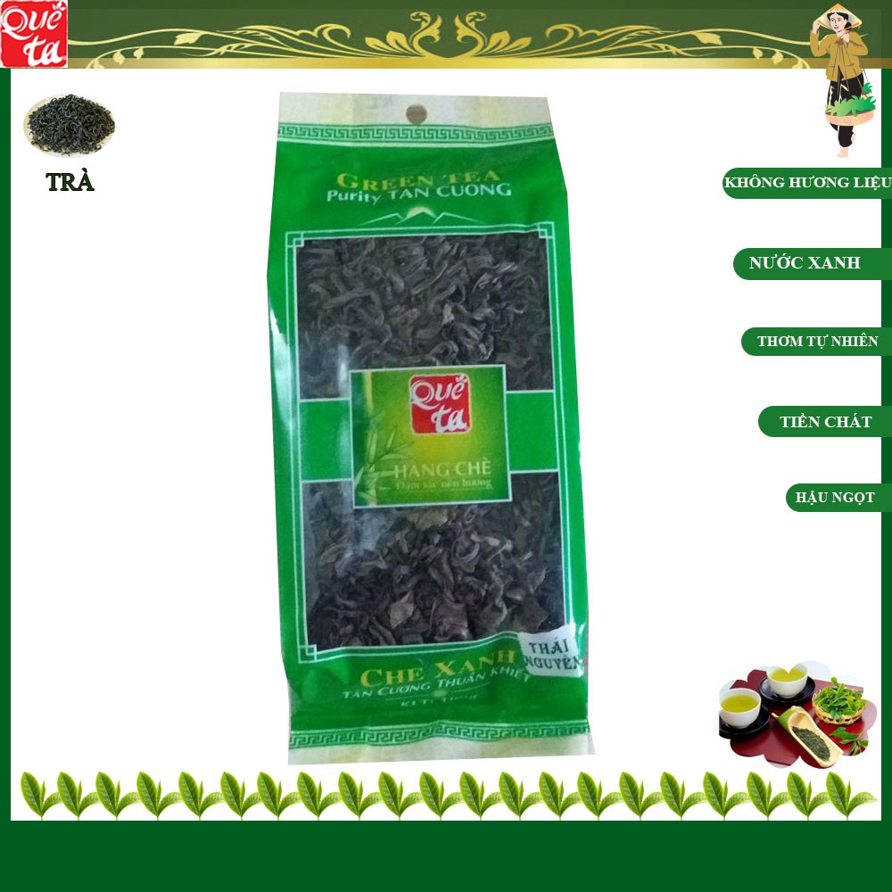 Trà xanh Thái Nguyên Tân Cương gói đỏ 100g, trà xanh ngon đảm bảo ATVSTP - Hiệu Quê Ta