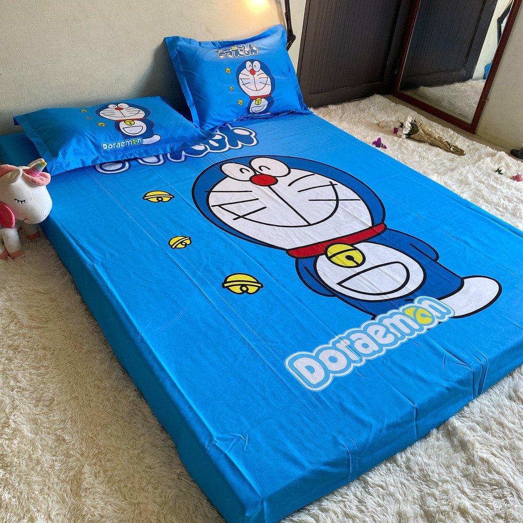 Bộ Ga Gối Cotton Tina LIDACO cho bé -  Doraemon chuông