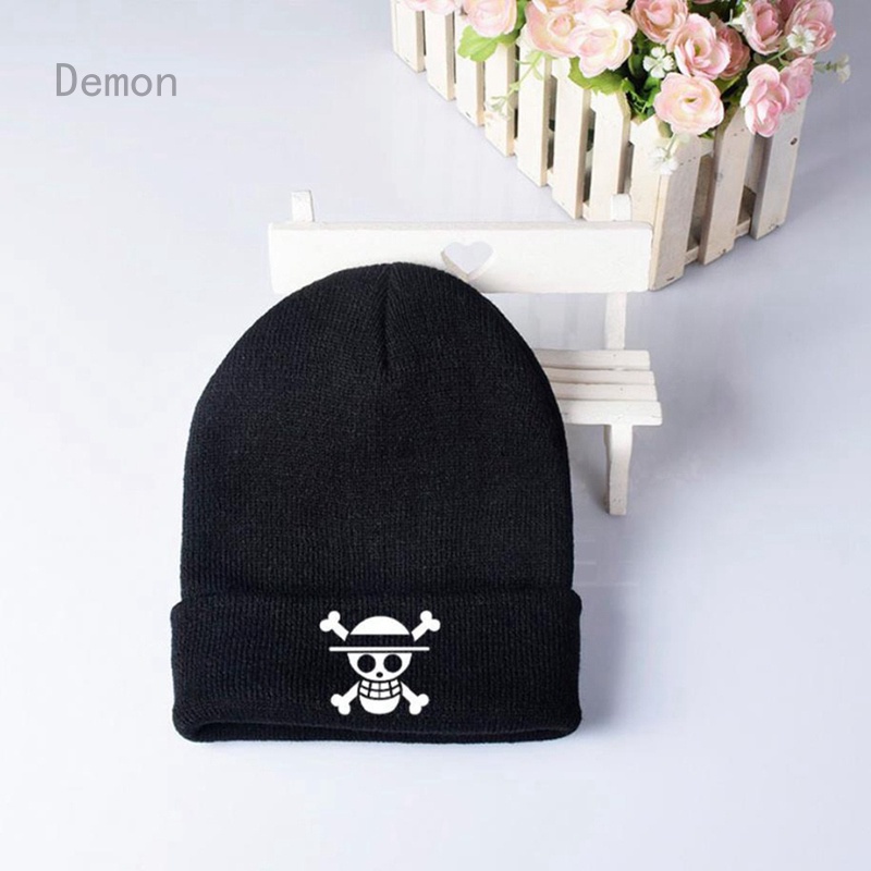 Mũ len dệt kim họa tiết hoạt hình one piece thời trang mùa đông