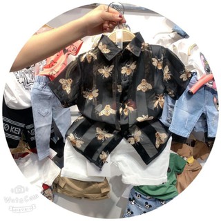 🔥SƠ MI ONG CAO CẤP🔥Áo sơ mi lụa 3D mềm mát cho bé trai