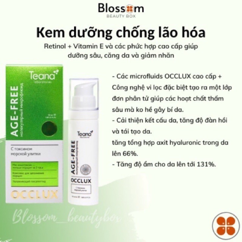 Kem dưỡng chống lão hoá siêu mịn AGE-FREE OCCLUX TЕANA