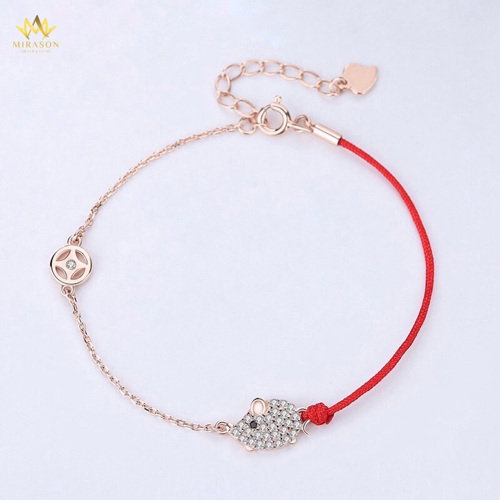 Lắc Tay Bạc Nữ MIRASON Chuột Nạm Đá Sáng Lấp Lánh Mix Kim Tiền Mang May Mắn MLT014 - Vòng Tay Nữ Bạc 925 Cao Cấp