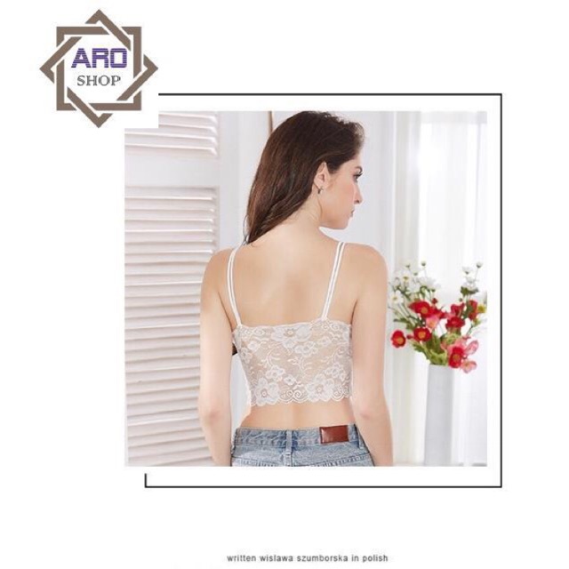 [Mã FASHIONT4WA2 giảm 10K đơn 50K] ÁO BRA 2 DÂY CROPTOP REN BR29