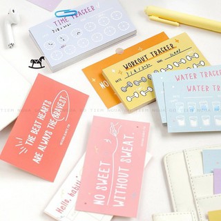 Tập 30 card ghi chú Habit Tracker & Quote, planner, bullet journal - Tiệm Ngựa Gỗ