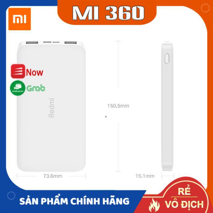 [ Hàng Chính Hãng] Pin dự phòng Xiaomi Redmi 10000mAh Hỗ Trợ Sạc Nhanh 18W