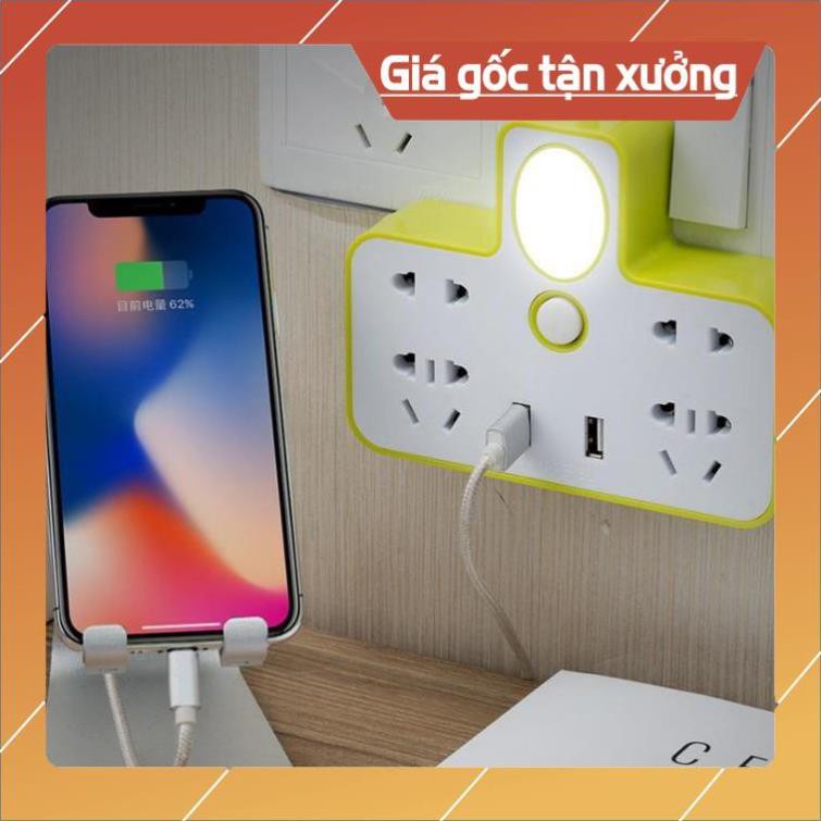 [SIÊU SALE] Ổ cắm điện thông minh kiêm đèn ngủ cao cấp có công tắc và 2 cổng USB sạc điện thoại