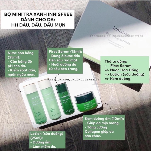 Trả order kit trà xanh + ckd the saem
