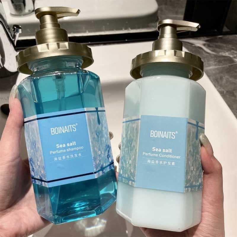 Dầu Gội, Xả, Sữa Tắm Nước Hoa Pháp Hương Hoa Anh Đào  BOINAITS 450ml hàng nội địa Trung, tinh chất muối biển