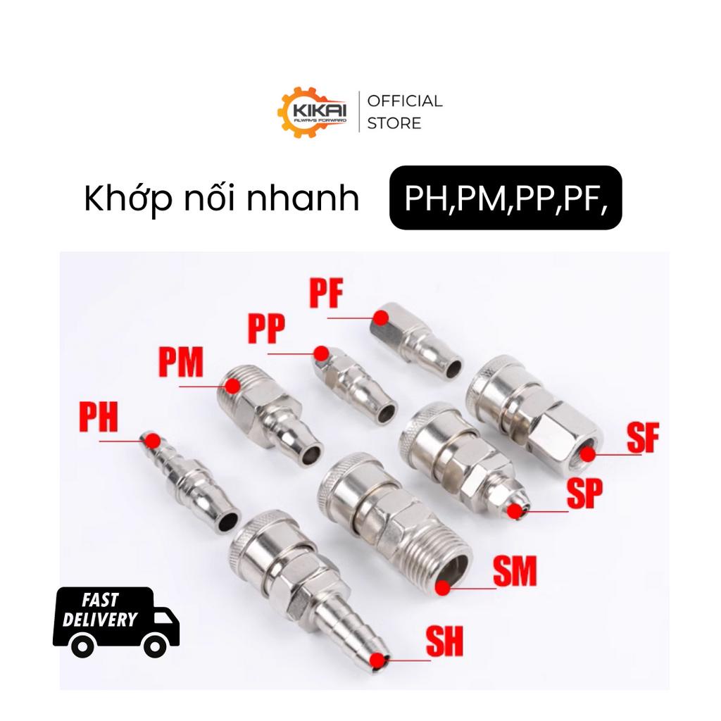 Khớp nối nhanh khí nén PP/SP, PH/SH, PM/SM, PF/SF bằng thép kết nối ống khí nhanh chóng chất lượng tốt